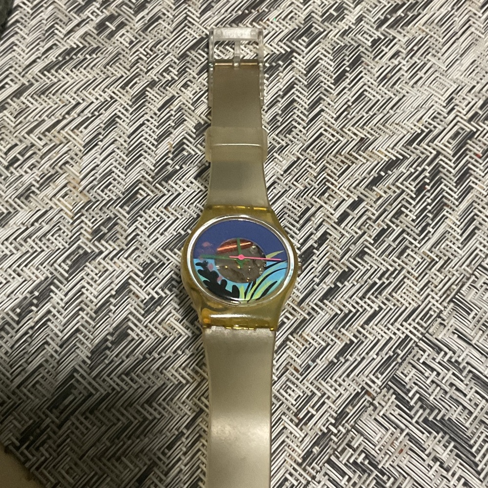1986 Swatch Lady Black Coral Watch ,Vintage